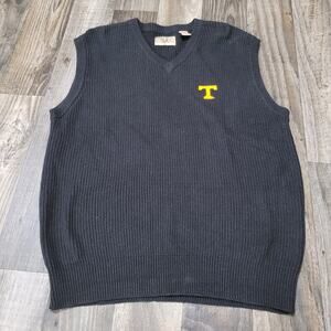 Vintage Tennesee Vols Sweater Vest Men's XL Black Vesi Sportswear Linen Blend